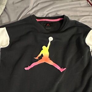 Jordan Kids' Black Hoodie with Gradient Logo